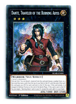 Dante, Traveler of the Burning Abyss - BLMR-EN081 Secret Rare 1st Edition Yugioh - Image 1