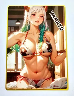 Waifu Anime Cards TCG | One Piece - Yamato [ METAL CARD ] Sexy Anime Hentai Girl - Image 2