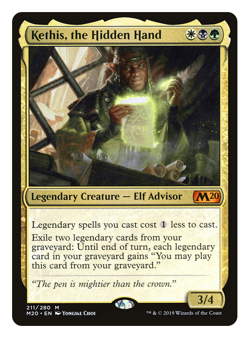 MTG - 1 x Kethis, the Hidden Hand - Mythic Elf - Core Set 2020 (M20) - M/NM - Image 1