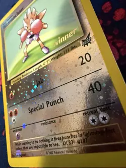 2003 Pokemon Best Of Game Winner Hitmonchan Reverse Holo Promo NM - Image 2