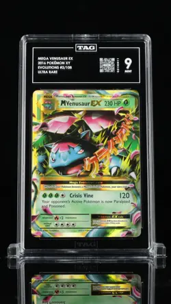 2016 Pokemon Mega Venusaur EX #2/108 Ultra Rare TAG 9 - Image 1