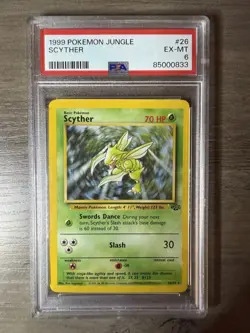 1999 Pokemon Jungle Scyther Unlimited PSA 6 EX-MT - Image 1