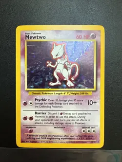 Mewtwo 10/102 Pokemon TCG 1999 Base Set Holo Unlimited Rare - Image 1
