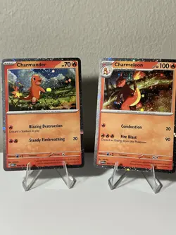 Pokemon TCG Charmeleon 005/165 Charmander 004/165 Cosmos Holo Promo SET NM - Image 1