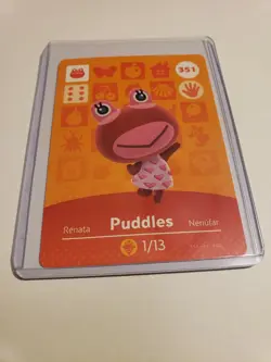 !SUPER SALE! Puddles # 351 Animal Crossing Amiibo Card Horizon Series 4 MINT! - Image 1