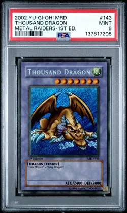 Yu-Gi-Oh Thousand Dragon MRD-143 Metal Raiders 1st Edition PSA 9 Mint - Image 1