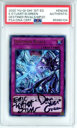 PSA Signed Dan Green Eric Stuart Yu-Gi-Oh! TCG Destined Rivals MP20-EN248 1st Ed - Image 1