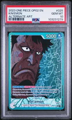 One Piece OP02-025 Kin'emon Alt Art Alternate Parallel Leader English Eng PSA 10 - Image 1