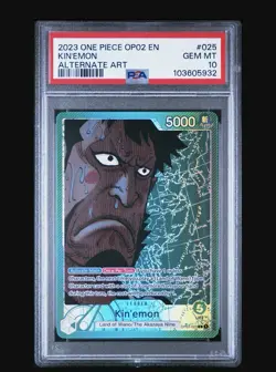 PSA 10 Kin'emon OP02-025 Leader ALT ART 2023 One Piece Paramount War English - Image 1