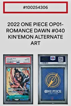 2022 KIN'EMON One Piece OP01 Pre-Errata ENGLISH ALT ART OP01-040 SR PSA 10 GM - Image 4