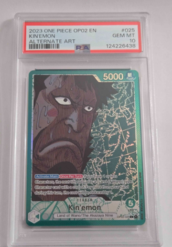 English 2023 One Piece Paramount War Kin'emon OP02-025 L Alt Art PSA 10 - Image 1