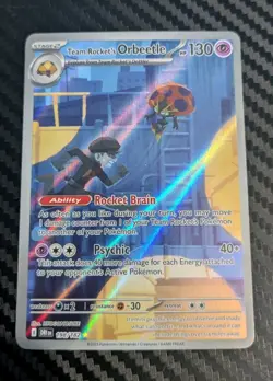 Pokemon TCG Team Rockets Orbeetle Destined Rivals 198/182 Illustration Rare Card - Image 1