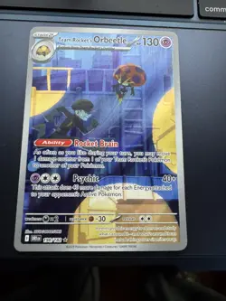 Pokemon TCG Team Rockets Orbeetle Destined Rivals 198/182 Illustration Rare Card - Image 1