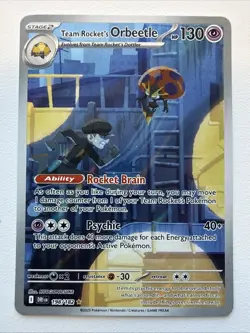 Pokemon TCG Team Rockets Orbeetle Destined Rivals 198/182 Illustration Rare Card - Image 1