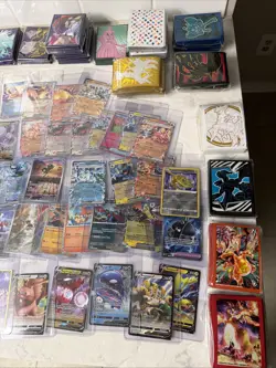 70 Mint Sleeved Single Pokemon Cards And 45 Packs Of Slips Lot - Image 2