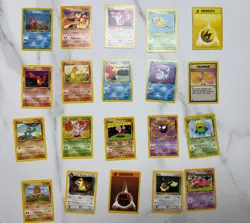 Lot of 20 Pokemon Cards Base Set including Dark Vaporeon 45/82 - Image 1
