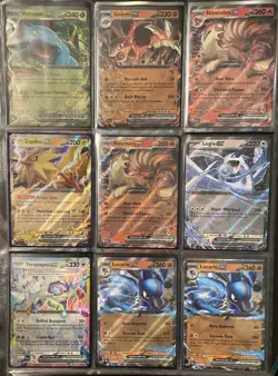 Lot of 45 Pokemon TCG 151 MEW BLK JTG PFL PRE SSP SCR & DRI Double Rare Ex Cards - Image 1