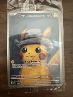 Pokemon Pikachu with Grey Felt Hat SVP 085 Van Gogh Promo Card - SEALED - Image 1