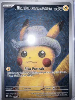 Pokemon Pikachu with Grey Felt Hat SVP 085 Van Gogh Promo Card - SEALED - Image 4