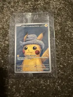 Pokemon Pikachu with Grey Felt Hat SVP 085 Van Gogh Promo Card - SEALED - Image 2
