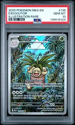 2025 POKEMON MEG EN-MEGA EVOLUTION ILLUSTRATION RARE #135 EXEGGUTOR PSA 10 - Image 1