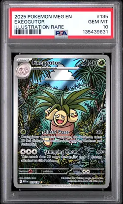 2025 POKEMON MEG EN-MEGA EVOLUTION ILLUSTRATION RARE #135 EXEGGUTOR PSA 10 - Image 1