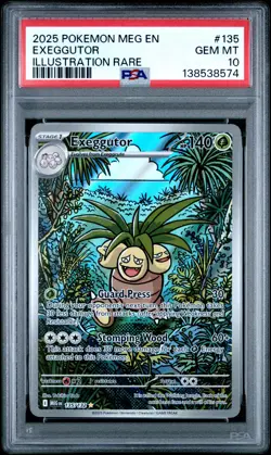 2025 POKEMON MEG EN-MEGA EVOLUTION ILLUSTRATION RARE #135 EXEGGUTOR PSA 10 - Image 1