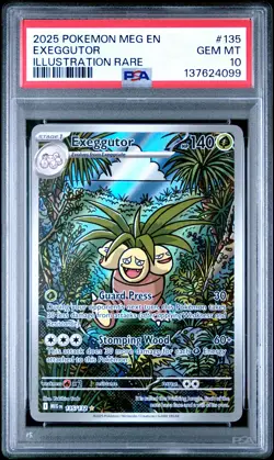 2025 POKEMON MEG EN-MEGA EVOLUTION ILLUSTRATION RARE #135 EXEGGUTOR PSA 10 - Image 1