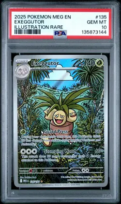 2025 POKEMON MEG EN-MEGA EVOLUTION ILLUSTRATION RARE #135 EXEGGUTOR PSA 10 - Image 1