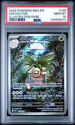 2025 POKEMON MEG EN-MEGA EVOLUTION ILLUSTRATION RARE #135 EXEGGUTOR PSA 10 - Image 1