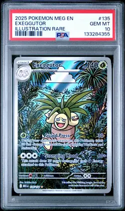 2025 POKEMON MEG EN-MEGA EVOLUTION ILLUSTRATION RARE #135 EXEGGUTOR PSA 10 - Image 1