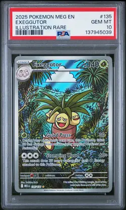 2025 POKEMON MEG EN-MEGA EVOLUTION ILLUSTRATION RARE #135 EXEGGUTOR PSA 10 - Image 1