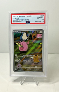2024 POKEMON TWM EN-TWILIGHT MASQUERADE ILLUSTRATION RARE #187 CHANSEY PSA 10 - Image 1