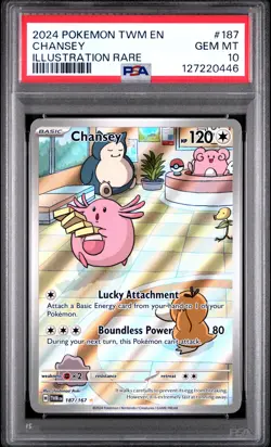 2024 Pokemon Twm En-Twilight Masquerade #187 Chansey Illustration Rare PSA 10 - Image 1