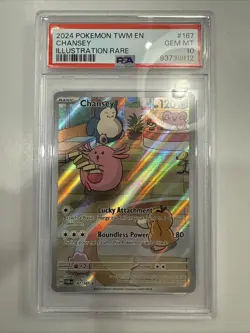 2024 Pokemon TWM En-Twilight Masquerade Illustration Rare #187 Chansey PSA 10 - Image 1