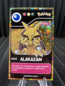 Alakazam #65 - Gold Holo - Pokedex Black Kanto 2024 - Pokemon Card - Image 1