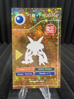 Alakazam #65 - Gold Holo - Pokedex Black Kanto 2024 - Pokemon Card - Image 2