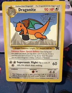 Dragonite (Movie Promo) 5 WoTC WB Stamped Black Star Promo Pokemon Card NM - Image 1