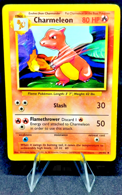 Pokemon Card - Charmeleon - (24/102) English Base Set TCG 1999 NM - Image 1