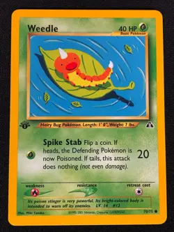 Pokemon Weedle 70/75 1st Common (NM) - Image 1