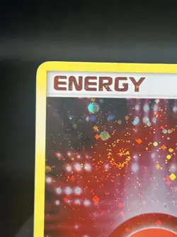 Pokemon TCG Fire Energy 102/106 Emerald Holo Rare Swirled DMG - Image 2