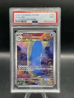 2025 POKEMON JTG EN-JOURNEY TOGETHER ILLUSTRATION RARE #162 WAILORD PSA 9 - Image 1
