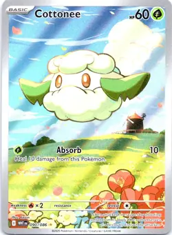 Pokemon TCG Cottonee 90/86 SV White Flare Full Art Secret Rare Holo - Grass - Image 1