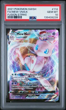 MEW VMAX PSA 10 2021 POKEMON SWORD & SHIELD FUSION STRIKE #114 - Image 1