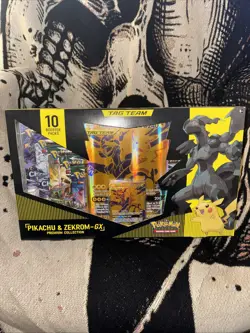 Nintendo Pokemon TCG Pikachu and Zekrom-GX Tag Team Premium Collection Sealed - Image 1