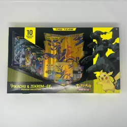 Pokemon TCG Pikachu and Zekrom-GX Tag Team Premium Collection Box NEW SEALED 820650809910 - Image 1