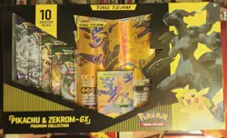 Pokemon TCG Pikachu and Zekrom GX Tag Team Premium Collection Box - Sealed 820650809910 - Image 1