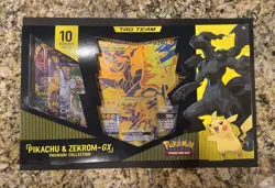 Pokemon TCG Pikachu Zekrom GX Tag Team Premium Collection Box Sealed 10 Booster 820650809910 - Image 1