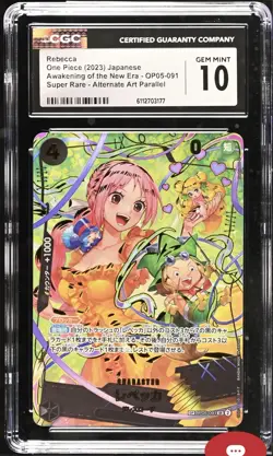 One Piece CGC 10 Gem Mint Rebecca SP Alt Art 2025 OP05-091 PRB02 Japanese - Image 1