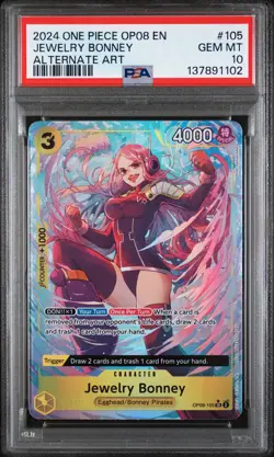 Jewelry Bonney Alternate Art One Piece Op08-Two Legends 105 NM PSA 10 - Image 1